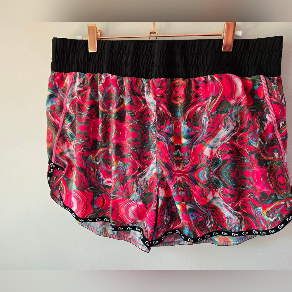 ZYIA Active Pink Kaleidoscope "Go To" Running Shorts